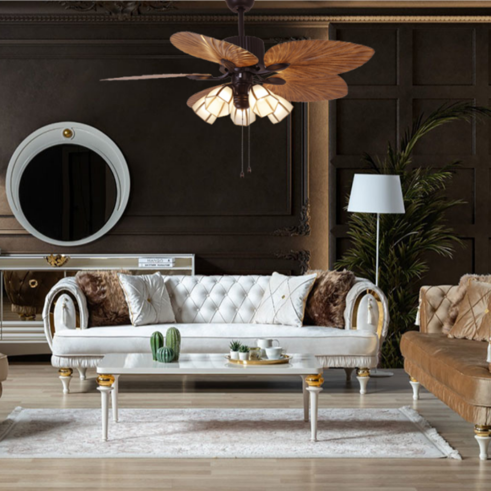 Fancium DKF-506 Aydınlatmalı Kahverengi Tavan Vantilatörü