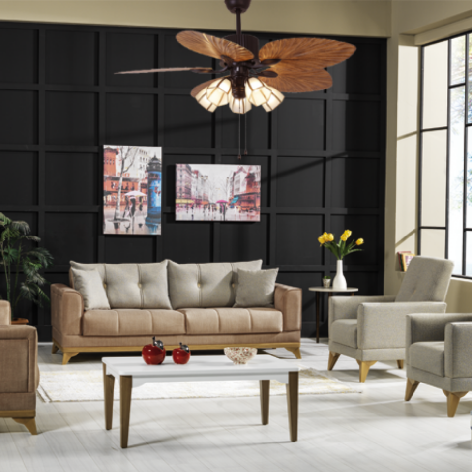 Fancium DKF-506 Aydınlatmalı Kahverengi Tavan Vantilatörü