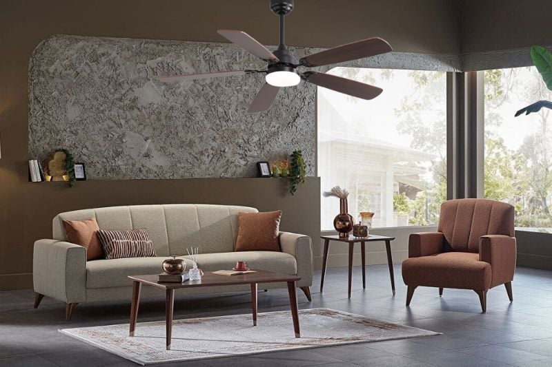 Fancium DKF-510 Kahverengi LED Aydınlatmalı Uzaktan Kumandalı Tavan Vantilatörü