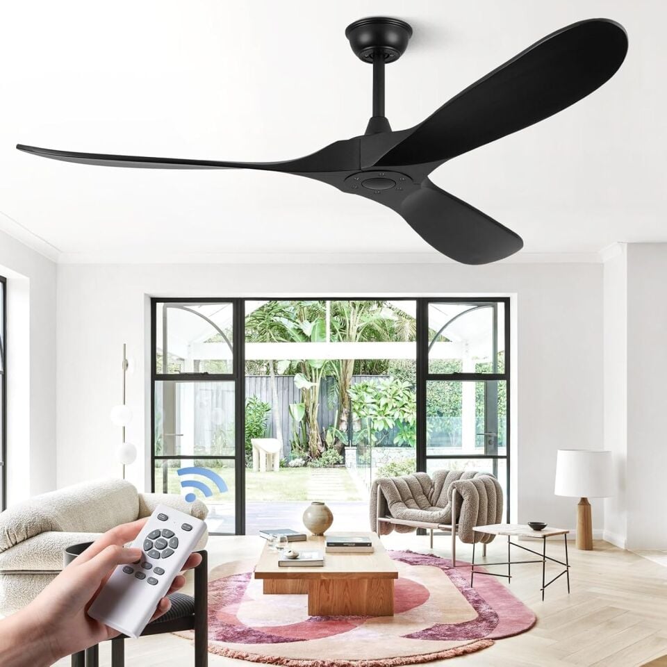 Fancium DKF-309 Uzaktan Kumandalı Ahşap Siyah Tavan Vantilatörü