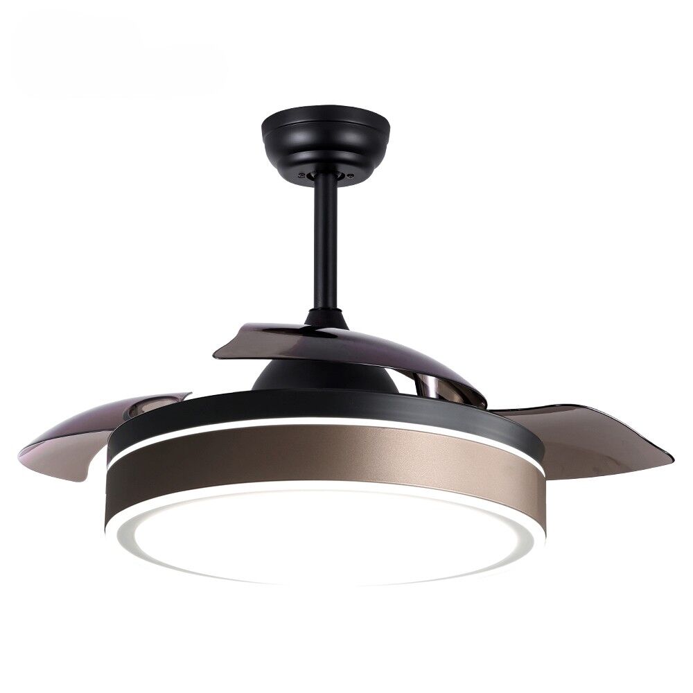 Fancium DKF-402 Kahverengi LED Aydınlatmalı Uzaktan Kumandalı Tavan Vantilatörü